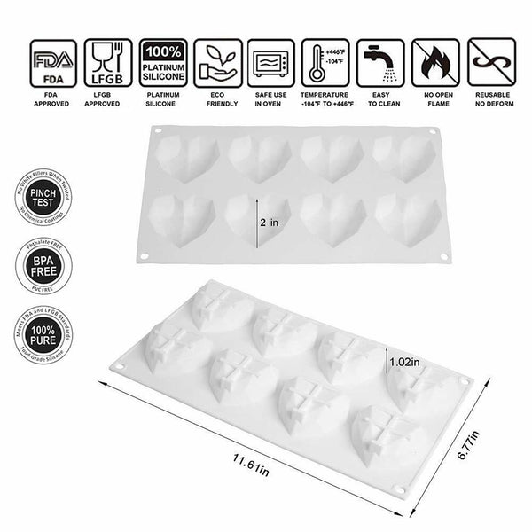 3D heart silicone mold