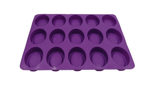 قالب سيليكون بيضاوي صغير بـ 15 تجويفًا