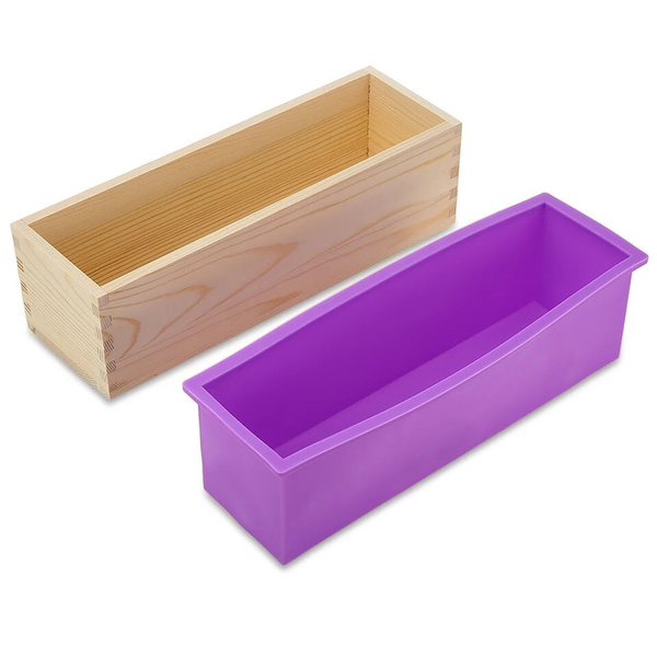 Soap loaf silicon mold with wooden box
