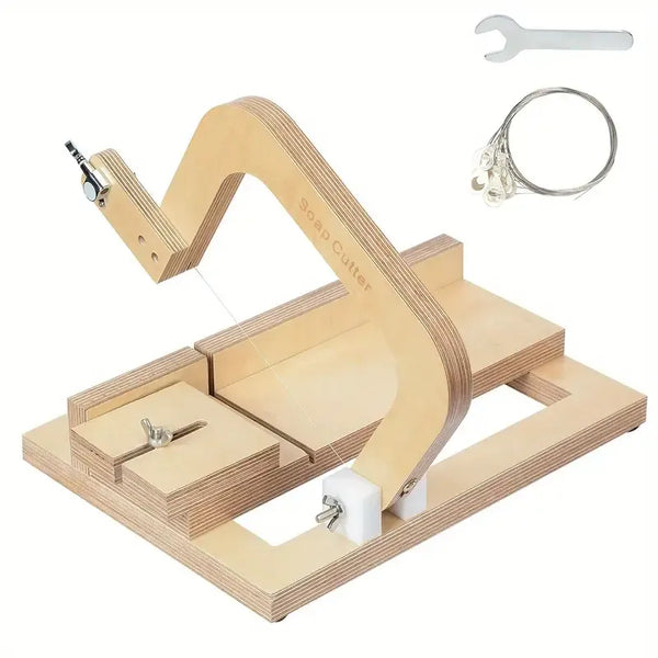 Adjustable Wooden Soap Cutter with Wire Slicer
